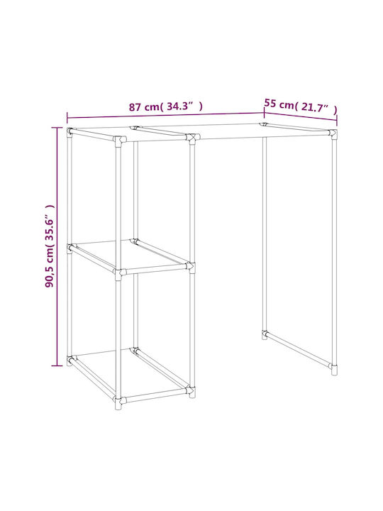 vidaXL Wall Mounted Bathroom Shelf Metallic with 3 Shelves 87x55x90.5cm Brown