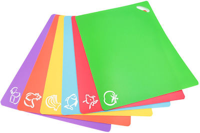 Rectangular Plastic Chopping Board Set Multicolour 38x30.5cm 6pcs