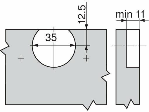 Blum Metallic Furniture Hinge Countersunk Corner