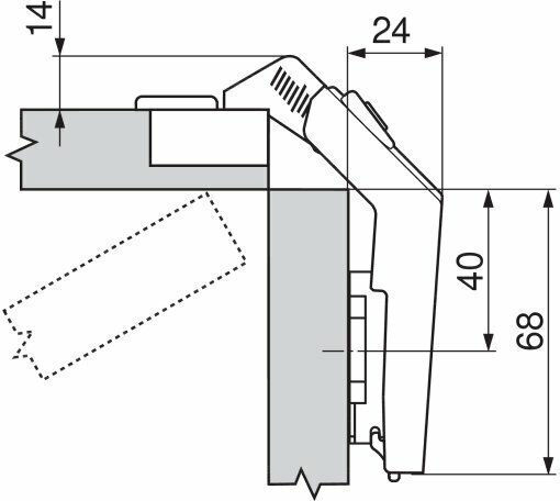 Blum Metallic Furniture Hinge Countersunk Corner
