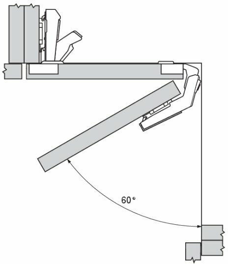 Blum Metallic Furniture Hinge Countersunk Corner
