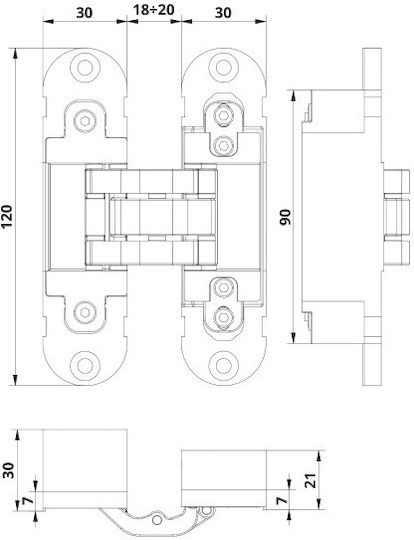 Otlav Metallic Door Hinge