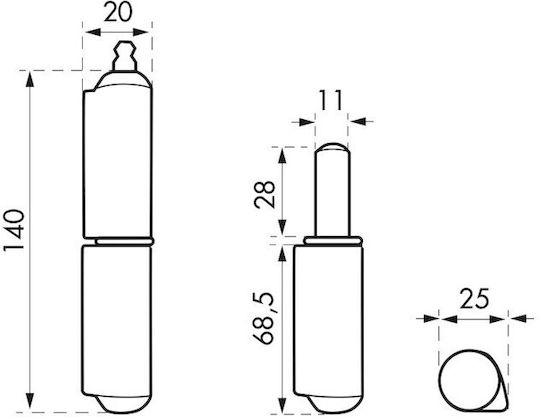 Thirard Stainless Steel Door Hinge Rod