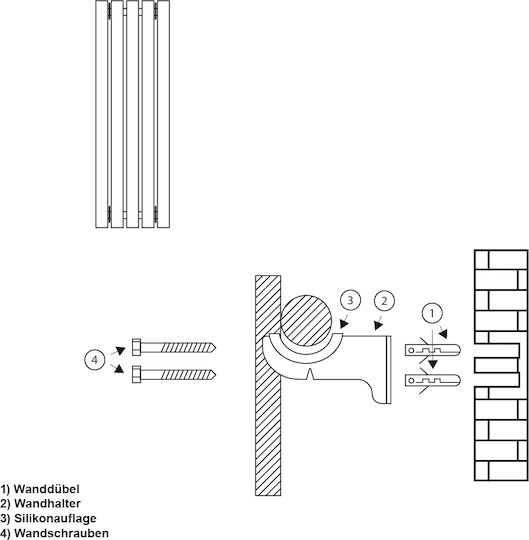 ECD Germany Πετσετοκρεμάστρα Μπάνιου 1600x480 Λευκή