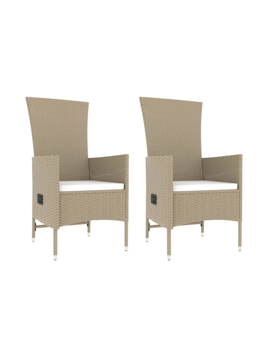 Garden & Outdoor Furniture Sets Living Room Set Pieces Beige with Pillows