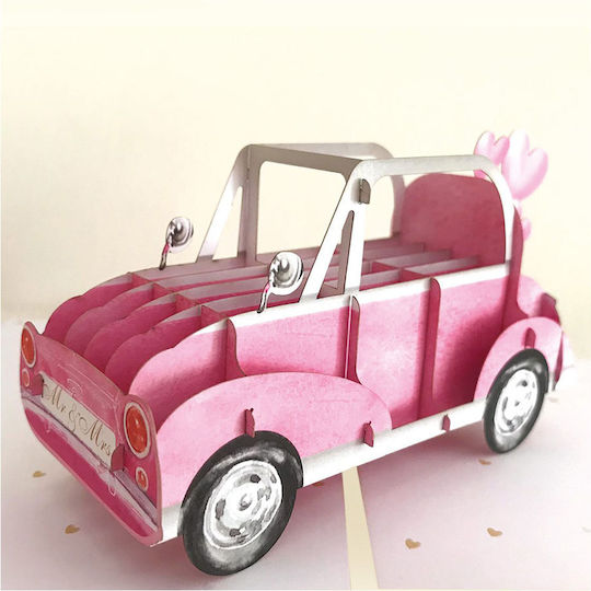 Greeting Card Wedding with Motion 12x17cm in Pink Color