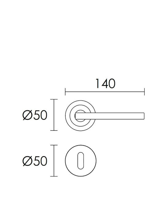 Conset Hebel Mittlere Tür mit Rosette C1275 C1275RORS05S04 Paar mit Rosette Nickel / Chrome