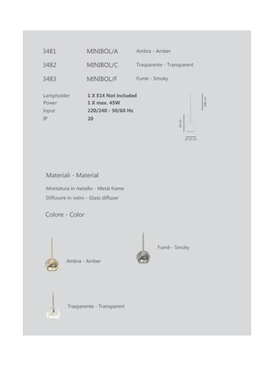 Sikrea Pendant Light Single-Light for Socket E14, E.14 Silver