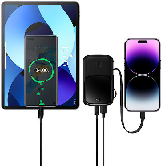 Baseus Qpow Pro Overseas Edition Power Bank 10000mAh 20W With USB-A Output Port And USB-C Output Port Power Delivery Quick Charge Black