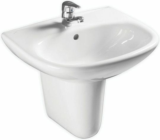 Fayans Set Neo 550 Wall Mounted Wall-mounted Sink Porcelain 55x44x20.5cm White