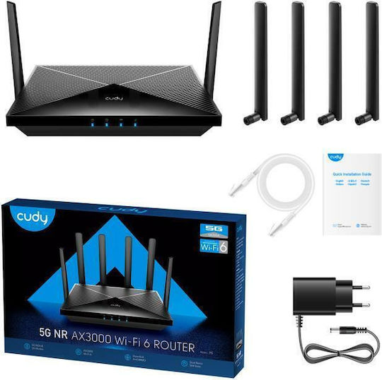 Cudy P5 v1 Ασύρματο 5G Router Wi‑Fi 6 με 4 Θύρες Gigabit