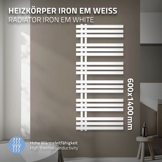 ECD Germany Πετσετοκρεμάστρα Μπάνιου 1400x600 Λευκή