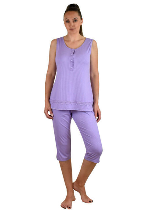 Secret Point Summer Women's Pyjama Set Purple