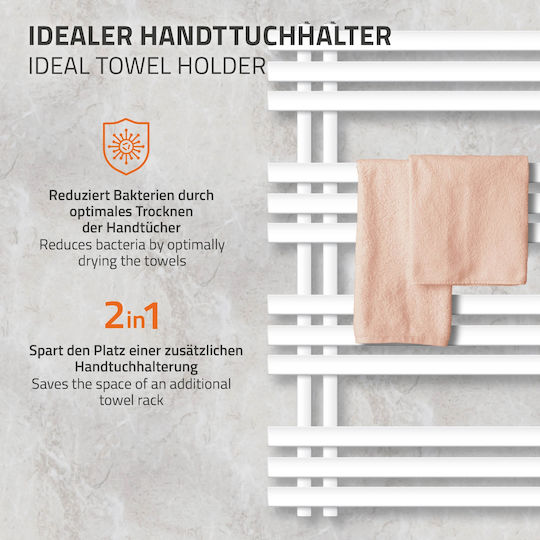ECD Germany Iron Em Релса за кърпи за Баня 1000x600 Бяла