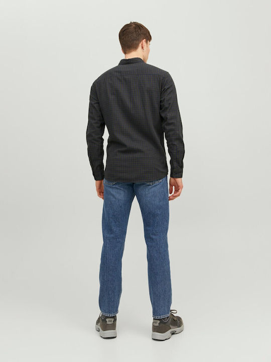 Long-sleeved Cotton Shirt Checked FOREST NIGHT