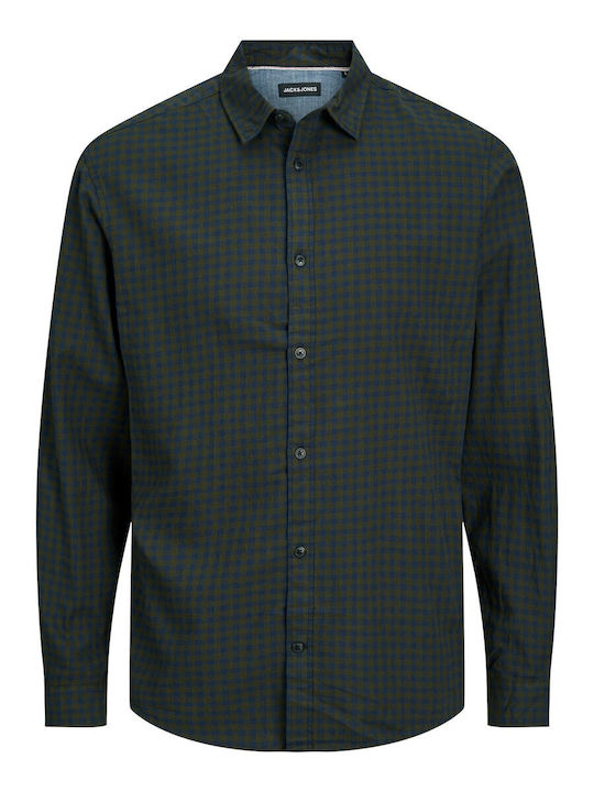 Long-sleeved Cotton Shirt Checked FOREST NIGHT