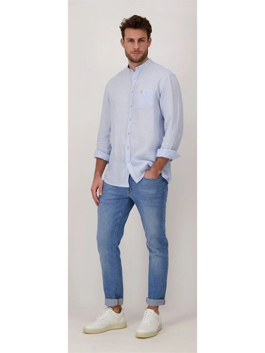 Fynch Hatton Men's Shirt Long Sleeve Linen Light Blue