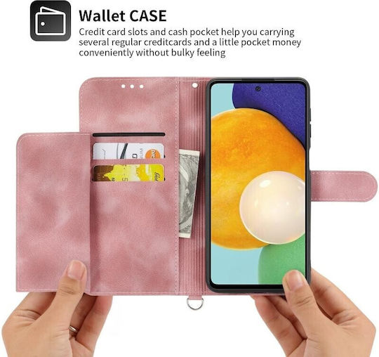 Skin-feel Embosse Wallet Ροζ (Realme 11 Pro / 11 Pro+)