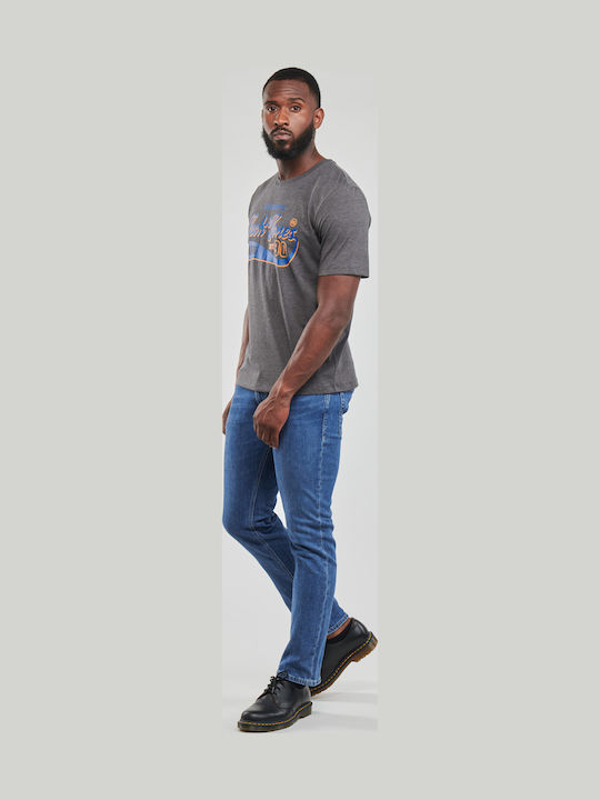Men's Elastic Jeans Pants with Skinny Straight Fit Blue