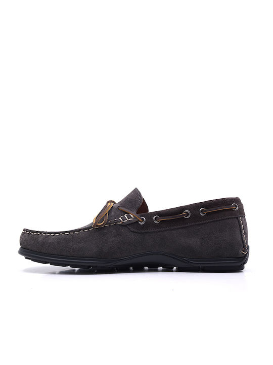 Men's Suede Boat Shoes Gray