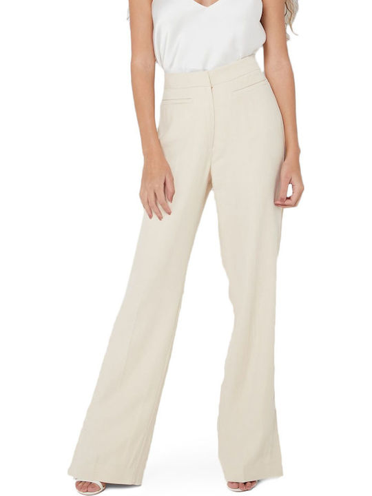 Calvin Klein Damen Stoff Palazzohose Breit Beige