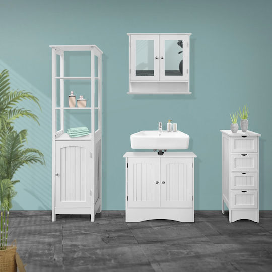 ECD Germany Mldesign Ντουλάπι Μπάνιου 40x32x160cm Λευκό