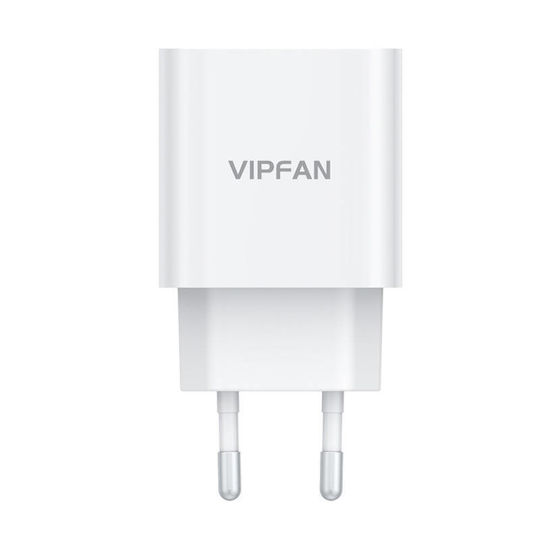 Vipfan Φορτιστής με Θύρα USB-C και Καλώδιο USB-C - USB-C 20W Quick Charge 3.0 Λευκός (E04)