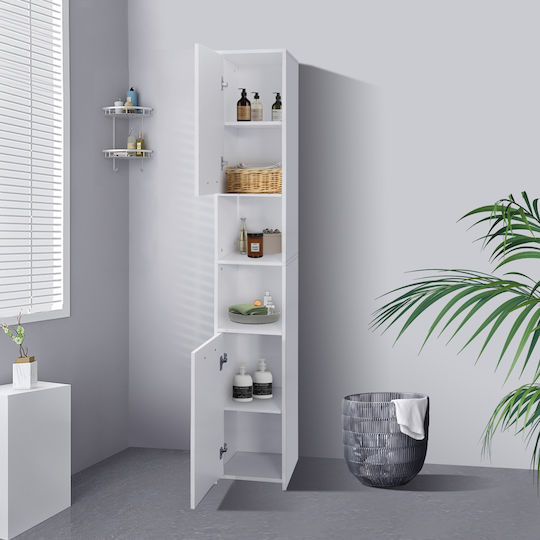 ML-Design Coloană De Baie De Pardoseală M30xA30xÎ190cm Albă