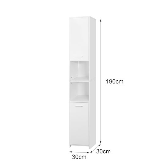 ML-Design Coloană De Baie De Pardoseală M30xA30xÎ190cm Albă