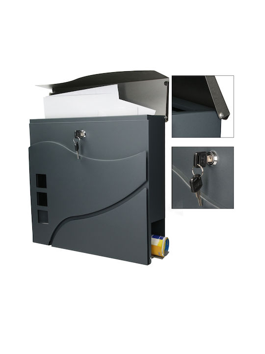 ECD Germany Outdoor Mailbox Inox in Gray Color