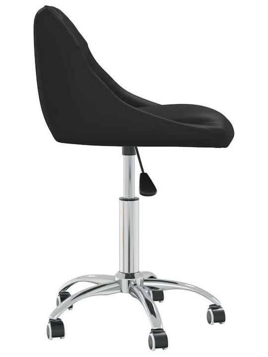 Office Desk Stool with Backrest Black 46x44x67cm