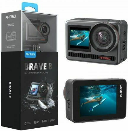 Akaso Brave 8 Action Camera 4K Ultra HD Underwater with Screen 2" Black