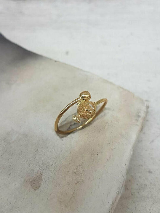 Ios Gold Opening Kids Ring with Design Animals 14K ΔΑΧΠ102