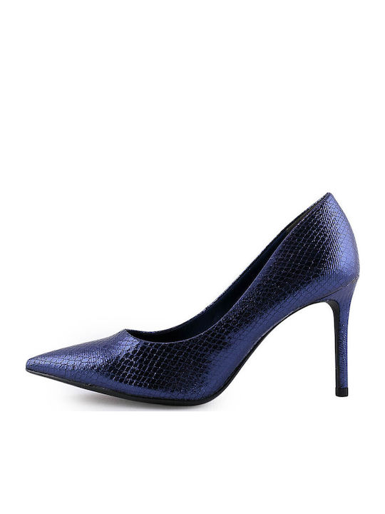 Pointed Toe Navy Blue Heels 1-22463-41 824