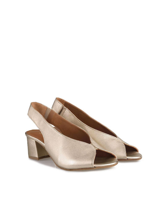 Peep Toe Gold Heels SS23