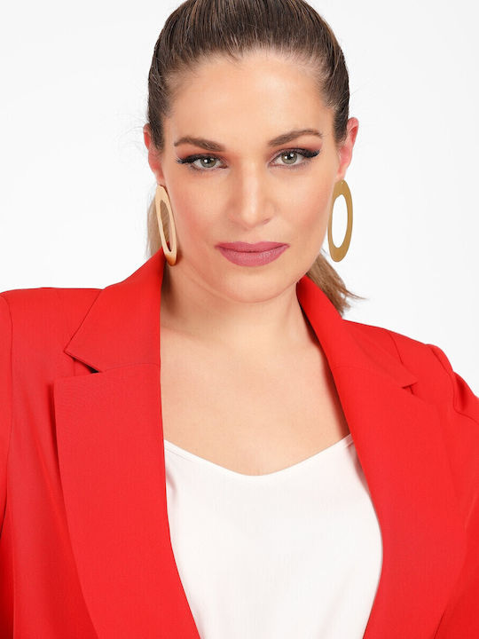 Dina Long Women's Crepe Blazer Red