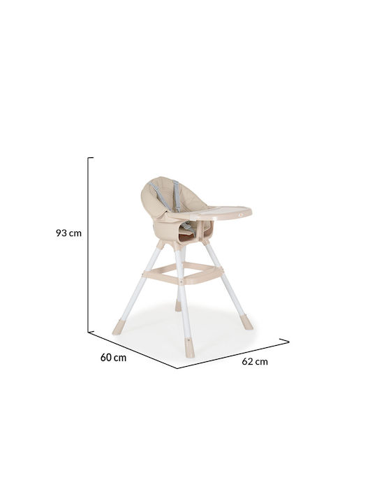 Cangaroo Dolce Baby Highchair with Plastic Frame & Fabric Seat Beige