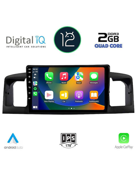 Digital IQ Sistem Audio Auto pentru Toyota Corolla 2001-2006 (Bluetooth/USB/WiFi/GPS/Apple-Carplay) cu Ecran Tactil 9"