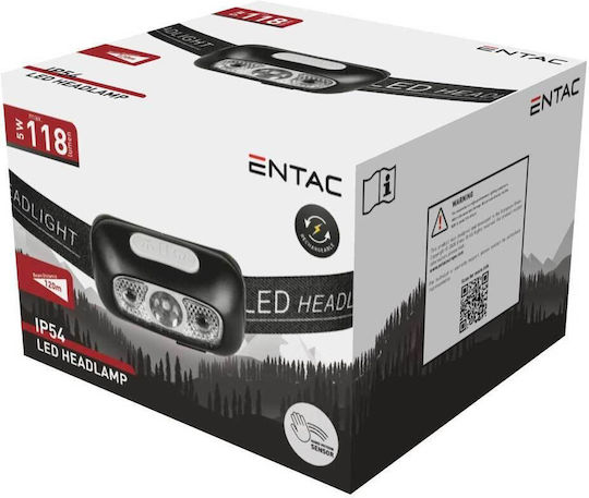 Entac Φακός Κεφαλής LED IP54 με Μέγιστη Φωτεινότητα 118lm EHL-3W-PB-R
