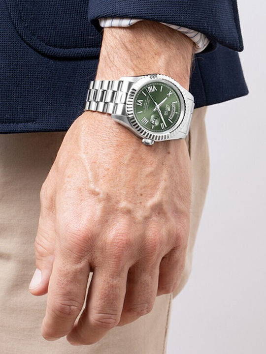 Lotus Watches Ceas Barbati cu Baterie și Brățară din Metal Argintie