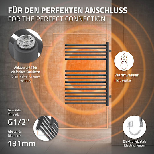 ML-Design Towel Rail Bathroom 800x500 Gray