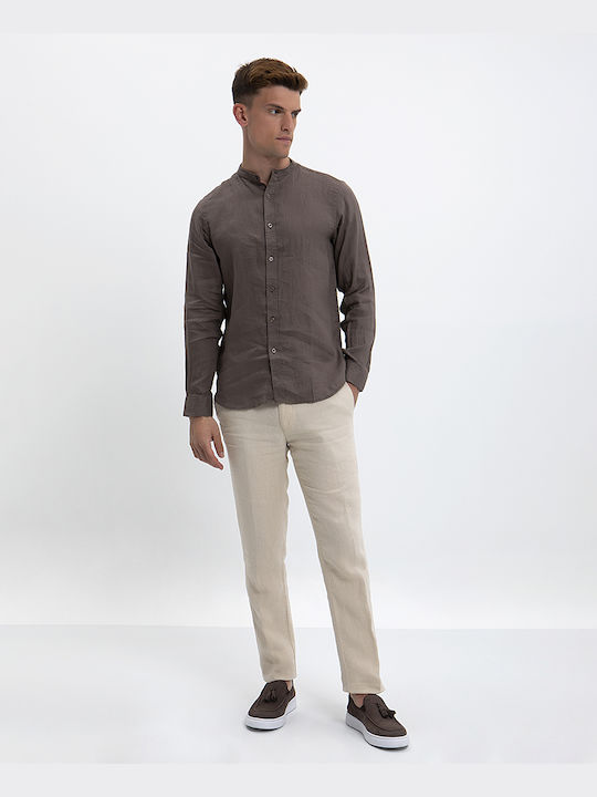 Vardas Linen Shirt Modern Fit Vardas Dark Green