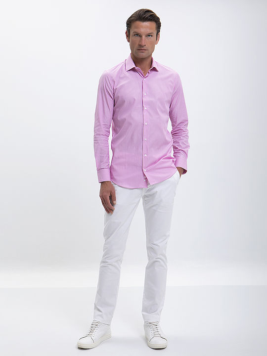 Name Striped Shirt Slim Fit Name Pink Striped