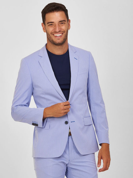 HD x Vardas Striped Slim Fit Suit Hd X Vardas Blue