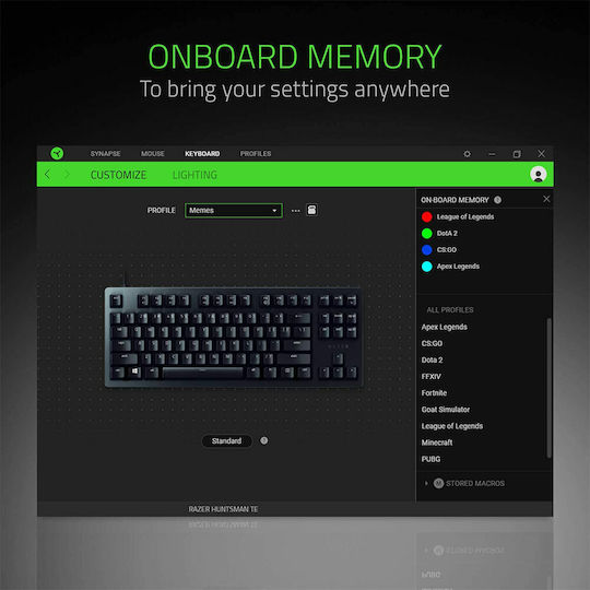Razer Huntsman Tournament Edition Optical Gaming Keyboard Tenkeyless with Razer Linear switches and RGB lighting (English US)