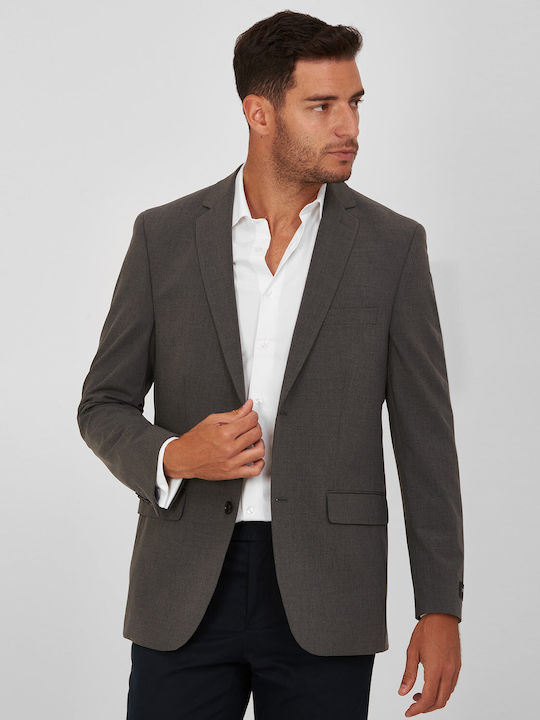 Vardas Jacket monochrome slim fit Vardas GREY BABBACK SINGLE COLOUR ALL DAY,BUSINESS