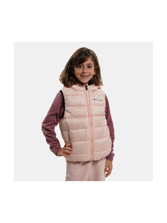 Champion Kids Sports Jacket Sleeveless short Hooded Pink