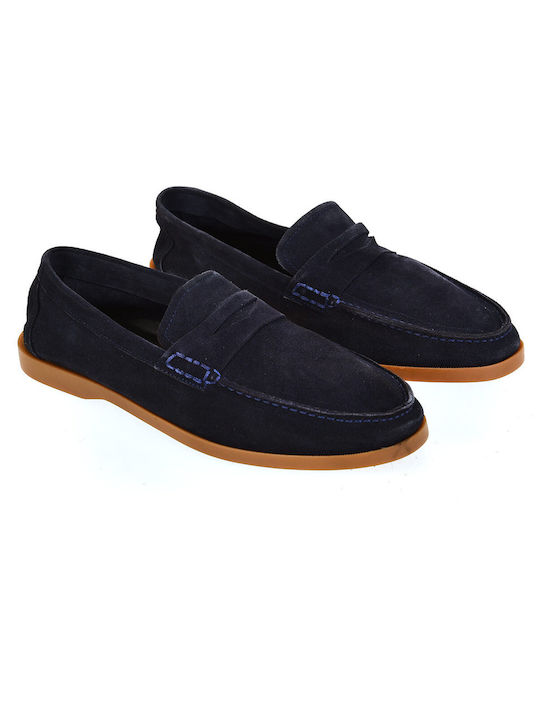 Loafers din catifea HD x Vardas, albastri monocromi, pentru seara, toata ziua, casual, business, sacou, nunta