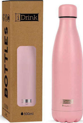 I-Total iDrink Metallics Flasche Thermosflasche Rostfreier Stahl BPA-frei Rosa 500ml ID0015