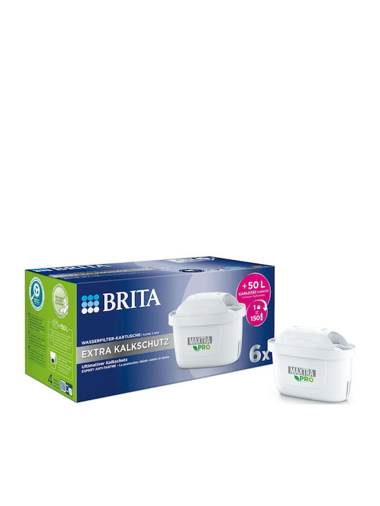 Brita Water Filter Replacement for Pitcher Maxtra Pro Extra Lime Protection 6pcs